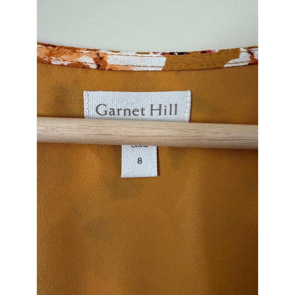 Garnet Hill Summer Day Crepe Dress Yellow Floral 8 Lined Breezy Dropwaist Pocket - Picture 3 of 8